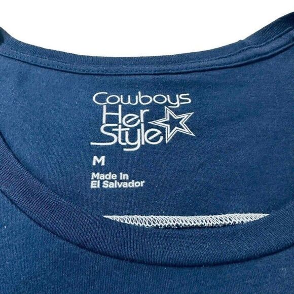 Cowboys Her Style Women's Blue Short Sleeve Dallas Cowboys V-Neck T-Shirt Size M - Picture 7 of 11